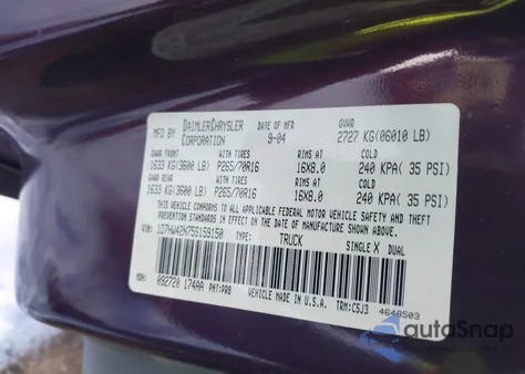 2005 Dodge Dakota Slt from USA, damaged, VIN 1D7HW42N75S159150